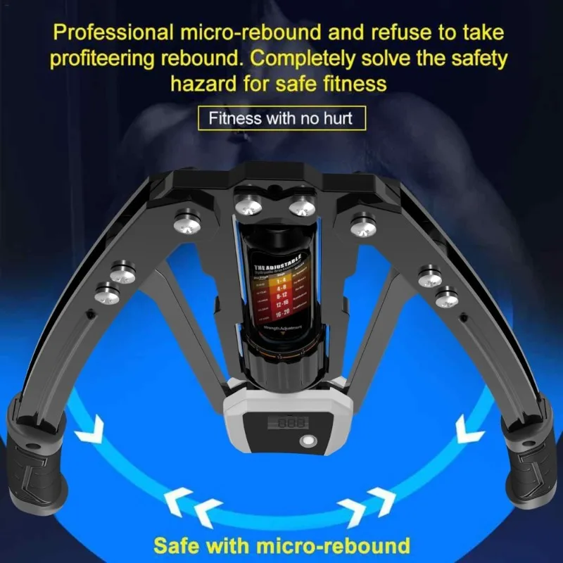 Hydraulic Arm Exerciser with Counter Display Adjustable 22-440lbs Home Chest Expander Shoulder Muscle Trainer Fitness