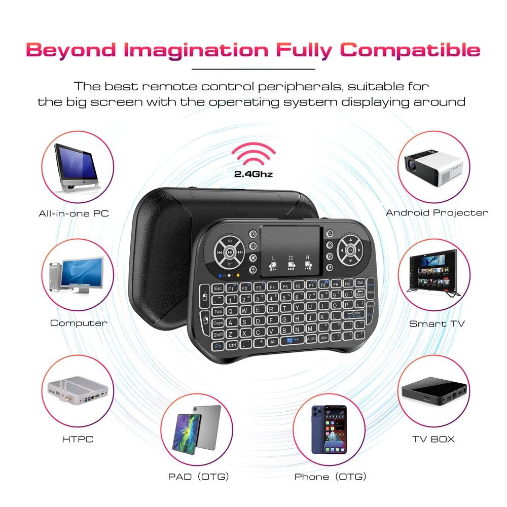 Diy Mouse Electronics - I10 i8 Kabellose Mini-Tastatur Dual-Modus BT4.2