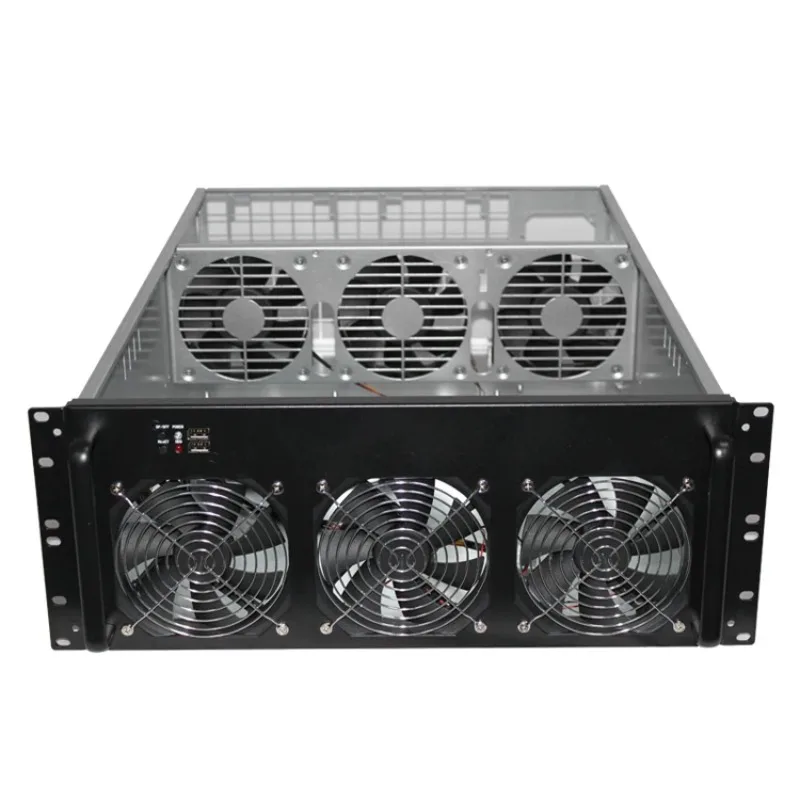 For 4U Rack Mount Server Chassis Support 6/8 Graphics Cards With 6 Cooling Fans Compatible With ATX Power Supply