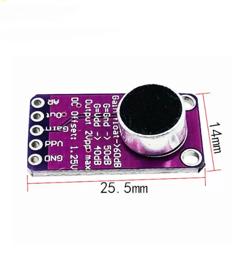 MAX9814 Microphone AGC Amplifier Board Module Auto Gain Control for Arduino Programmable Attack and Release Ratio Low THD