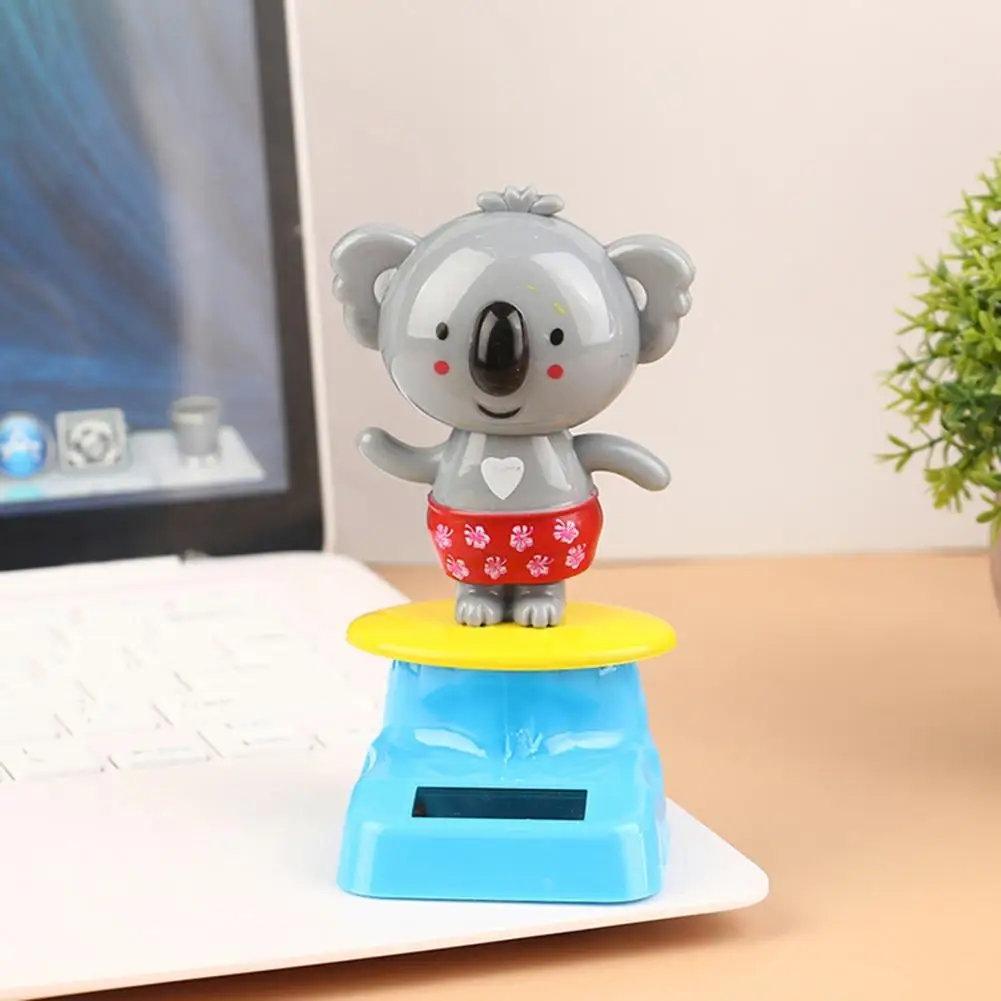 10cm Car Decoration Solar Energy Ornament Adorable Appearance Animal Shaped Automatic Car Interior Ornament Hanging Pendant