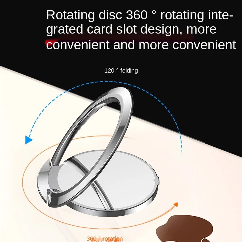 Round Mobile Phone Holder All-metal Magnetic Ultra-invisible Thin  Multifunctional Desktop Anti-drop Ring Buckle Holder Stand