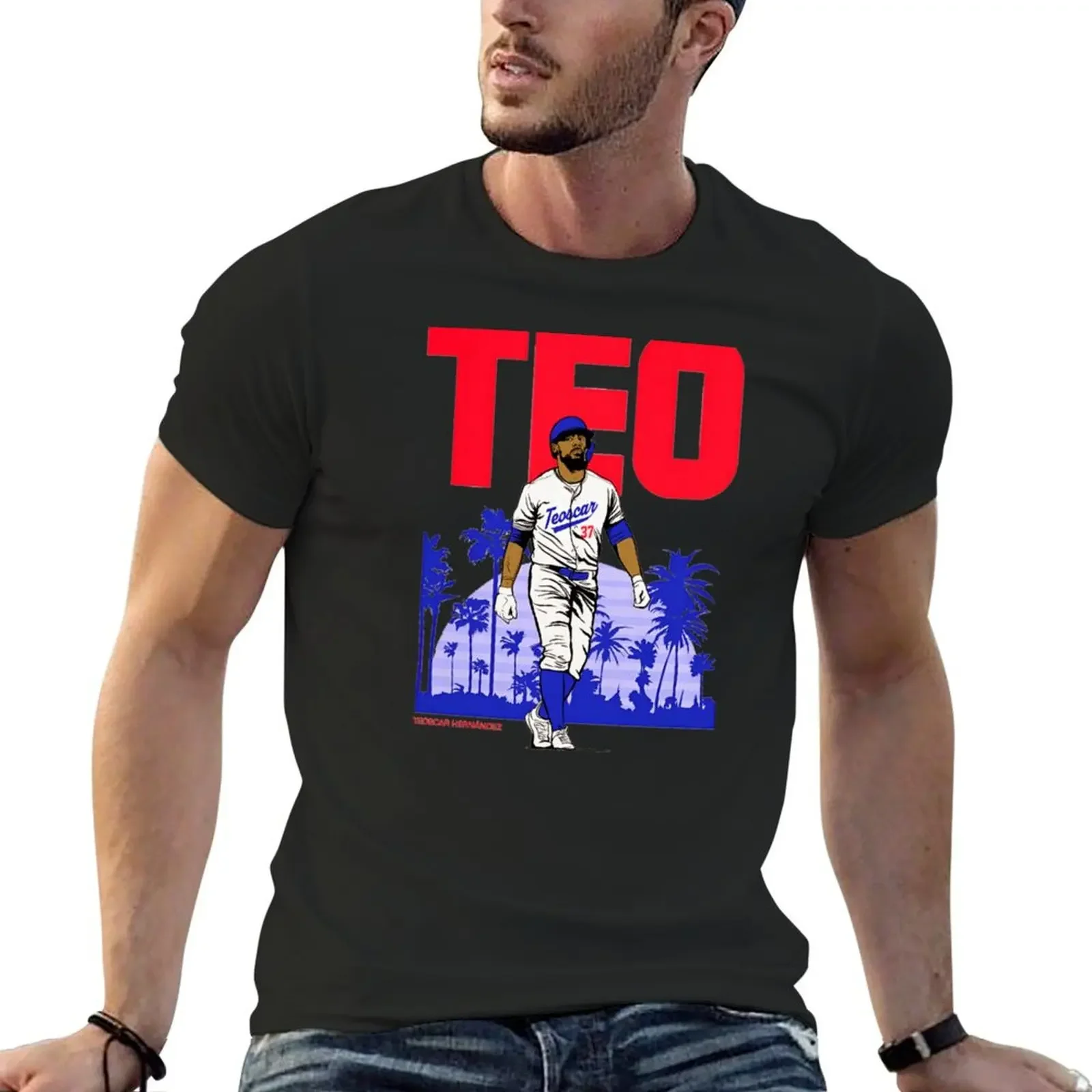 

Teoscar Hernandez T-Shirt vintage clothes customizeds oversized graphic tee Men's t-shirts
