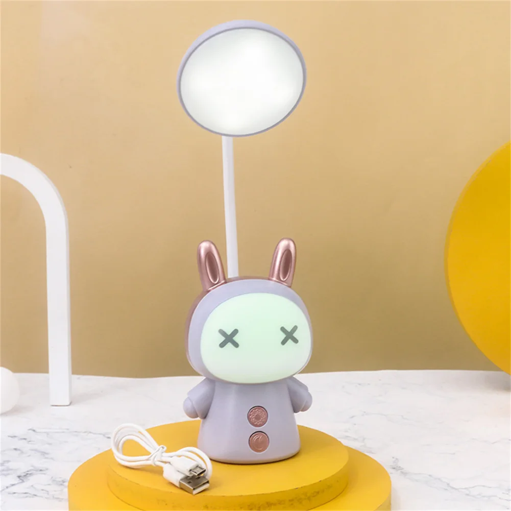 Simpatica lampada da tavolo a LED con porta di ricarica USB lampada da lettura dimmerabile con regolazione universale a 360 ° per regali di compleanno per bambini