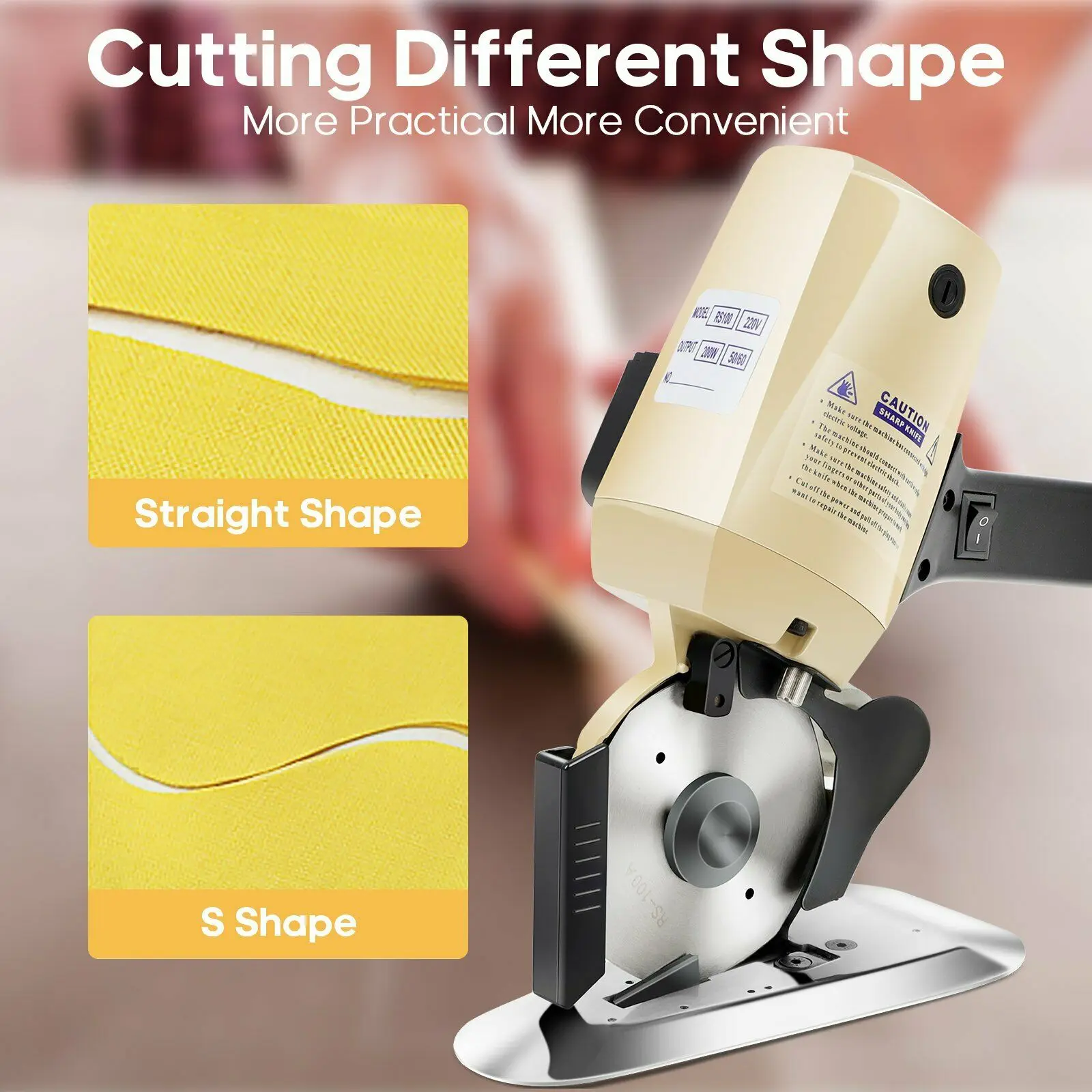 100/110mm Electric Cloth Cutter Fabric Cutting Machine Fabric Round Knife Cuttier Electric Hand Push Scissors 110V/220V