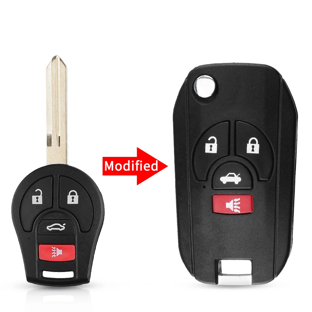 KEYYOU Für Nissan Versa Cube Juke Rogue Micra Qashqai Altima Maxima 2/3/2 + 1/3 + 1 Tasten Geändert flip Remote Key Shell Fall