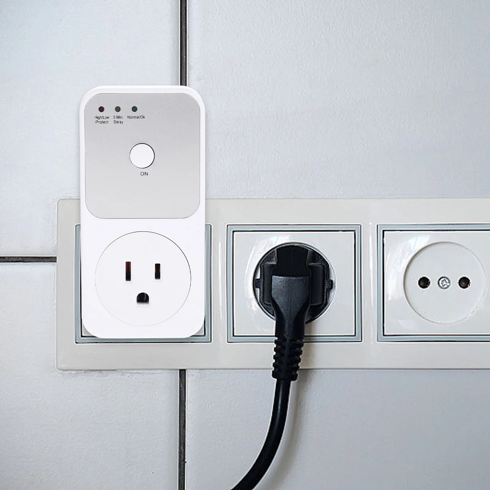 Voltage Protector Socket for Refrigerator - Single Outlet Plastic Protective Socket for Kitchen Appliance Voltage Protection Usa