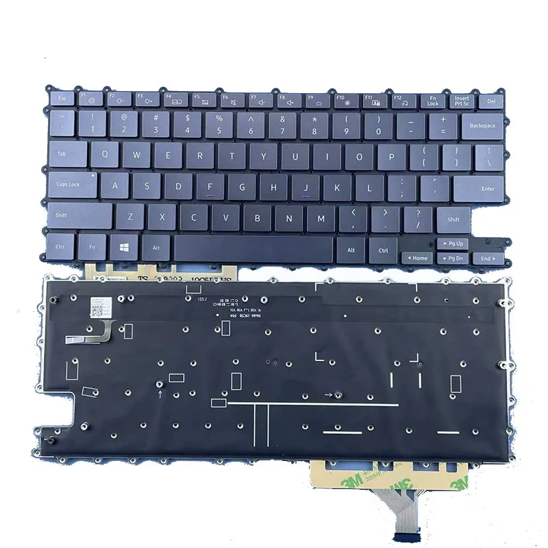 US Silver/Gray/Blue Color Laptop Keyboard Compatible with Backlit For Samsung Galaxy Book Flex Alpha NP730QCJ NP730QDA