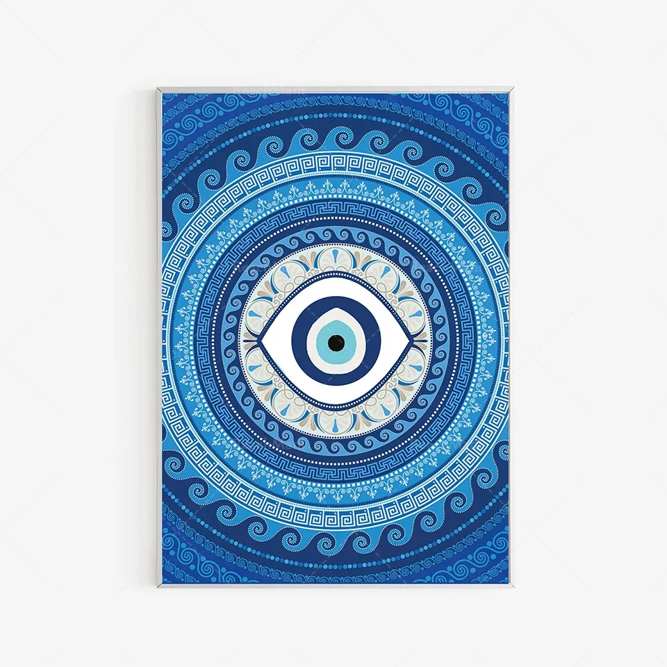 Evil Eye-Naxal-Naxal Poster-Spiritual Art, Evil Eye Mural, Mid-Medieval Modern Art Poster
