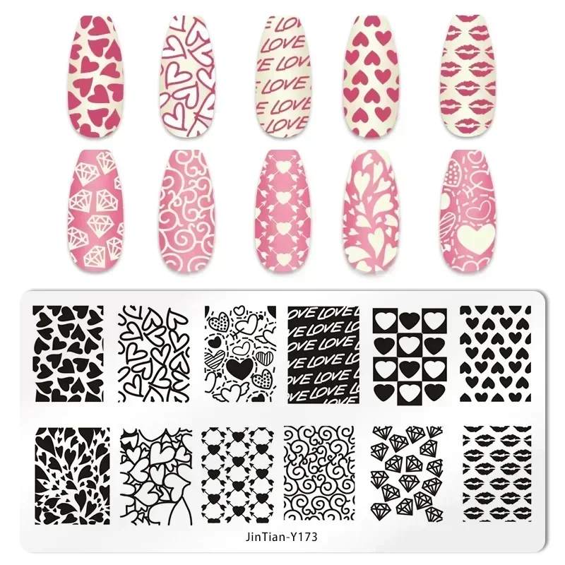 1 Piece Love Style Nail Stamping Plates Festival Nail Design Valentine's Day Love Heart Serial Pattern Nail Stamp Print Manicure