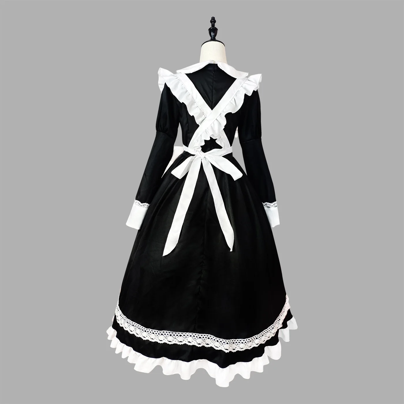 Anime Halloween Cosplay Kostüme Anime Schürze Dienstmädchen Rollenspiel Langes Kleid Übergröße Schwarz Weiß Lolita Dessous Kleid Dienstmädchen Outfits – Detail 13