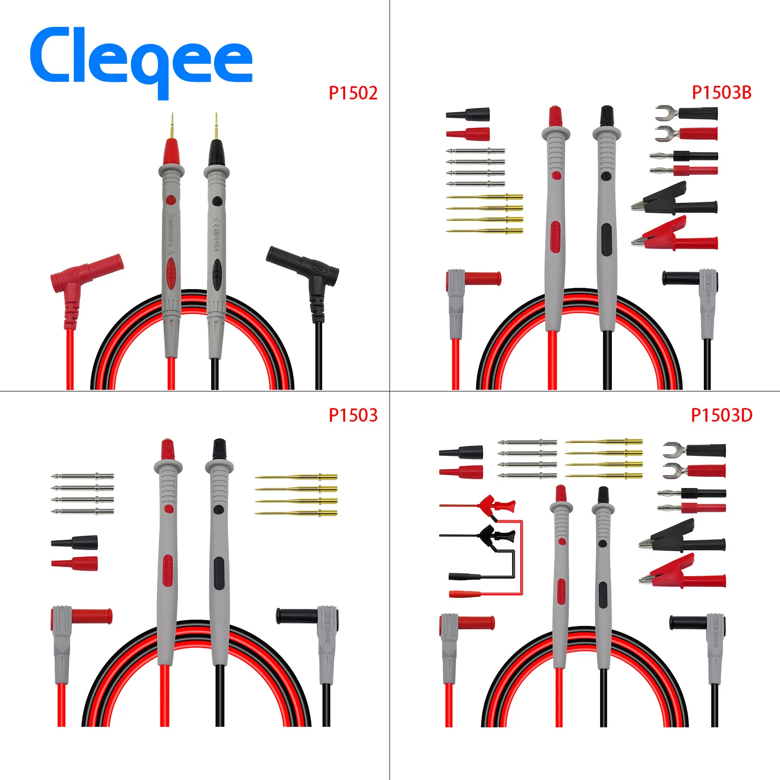 Cleqee Multimeter Probe  Probes Replaceable Needles Test Leads Kits Probes For Digital Multimeter Cable Feeler For Multimeter