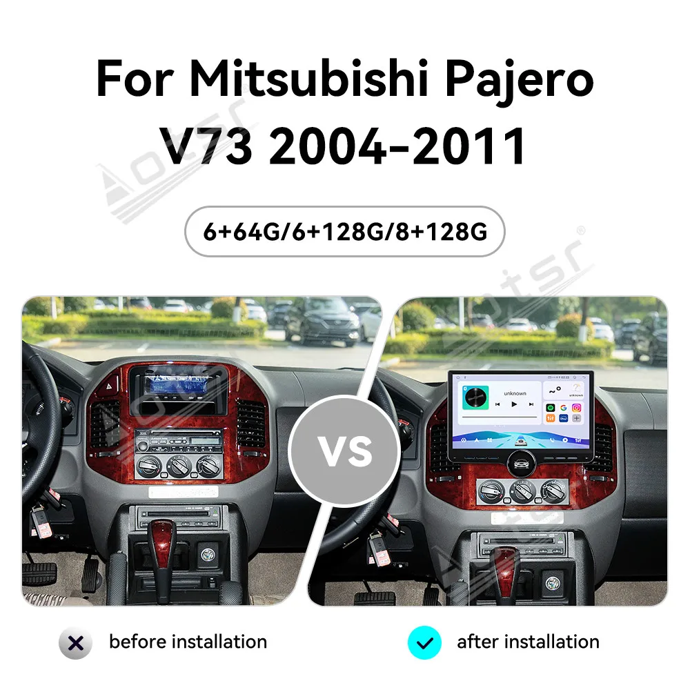 Android 15 11.5"For Mitsubishi Pajero V73 2004–2011  Car Radio GPS Navigation CarPlay DSP Screen Multimedia Player Head Unit