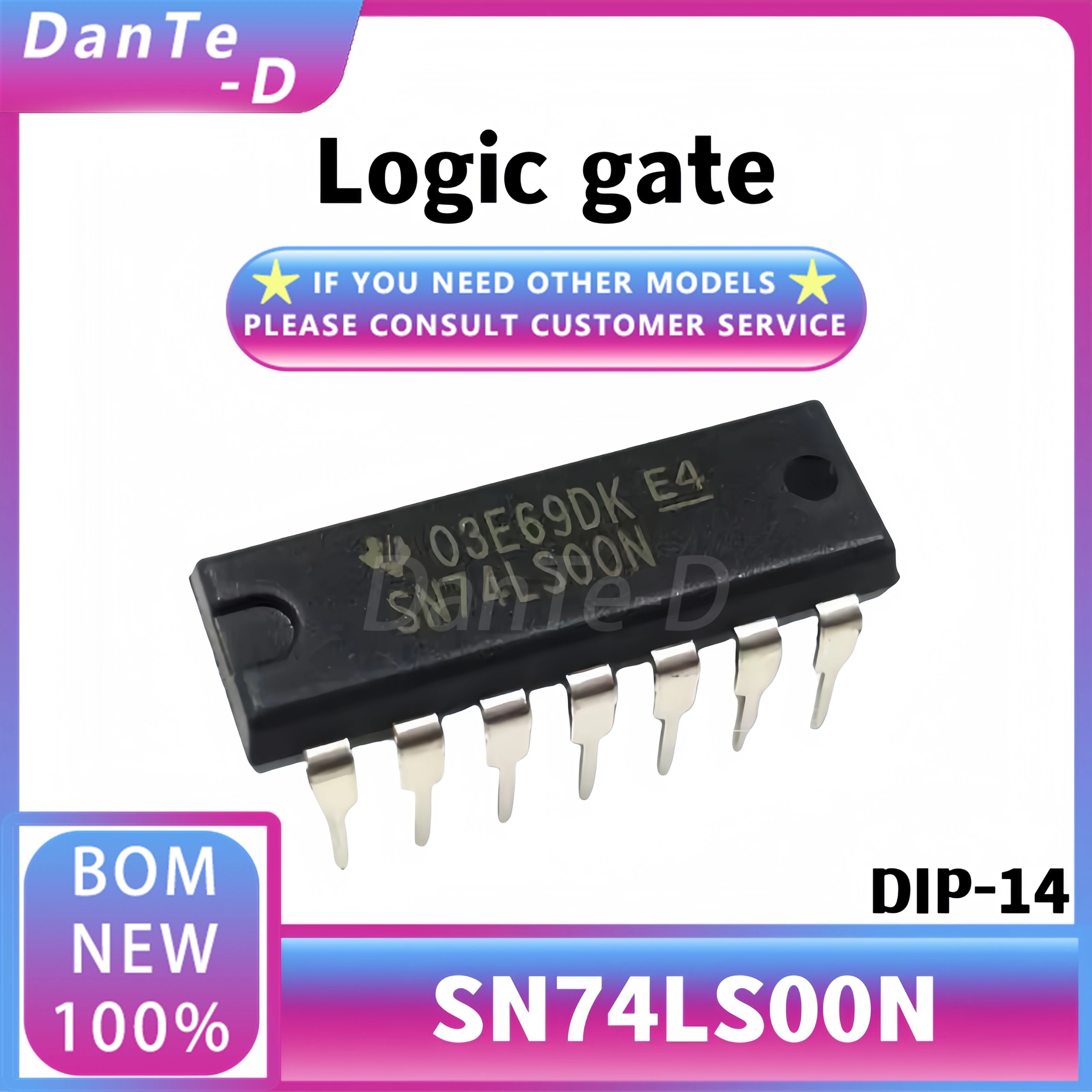 SN74LS00N package DIP-14 74LS00 2 input four and non-gate logic IC new original authentic