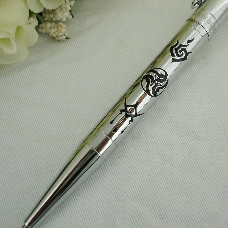 ACMECN Hi-tech Deboss Ball Pen Unique ODM Design Office and School Stationery Ballpoint Pen Slim Turning Silver Pens Promotion