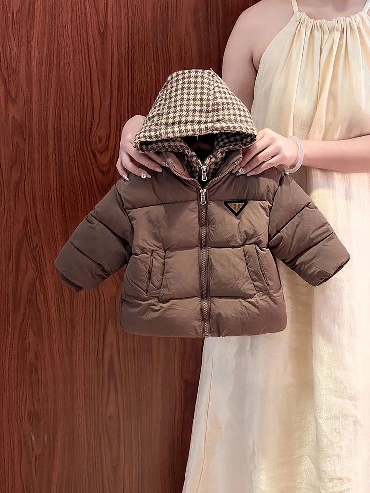 

Детская хлопковая куртка Thiened для мальчиков и девочек, зимняя верхняя одежда, сохраняющая тепло, имитация двухслойного пальто для малышей