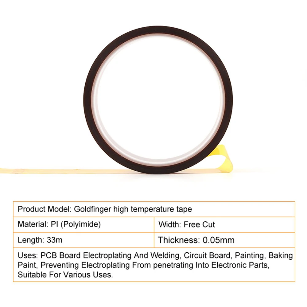 33 メートルカプトンテープゴールド高温熱 BGA テープ 5/10/20/30/40 ミリメートル幅ポリイミド粘着絶縁テープボード保護