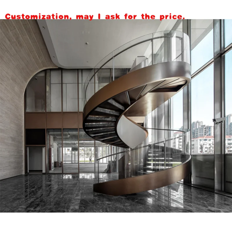 

на заказ. Внутренняя сталь - структурированная вращающаяся лестница в Шанхае, финансовая улица