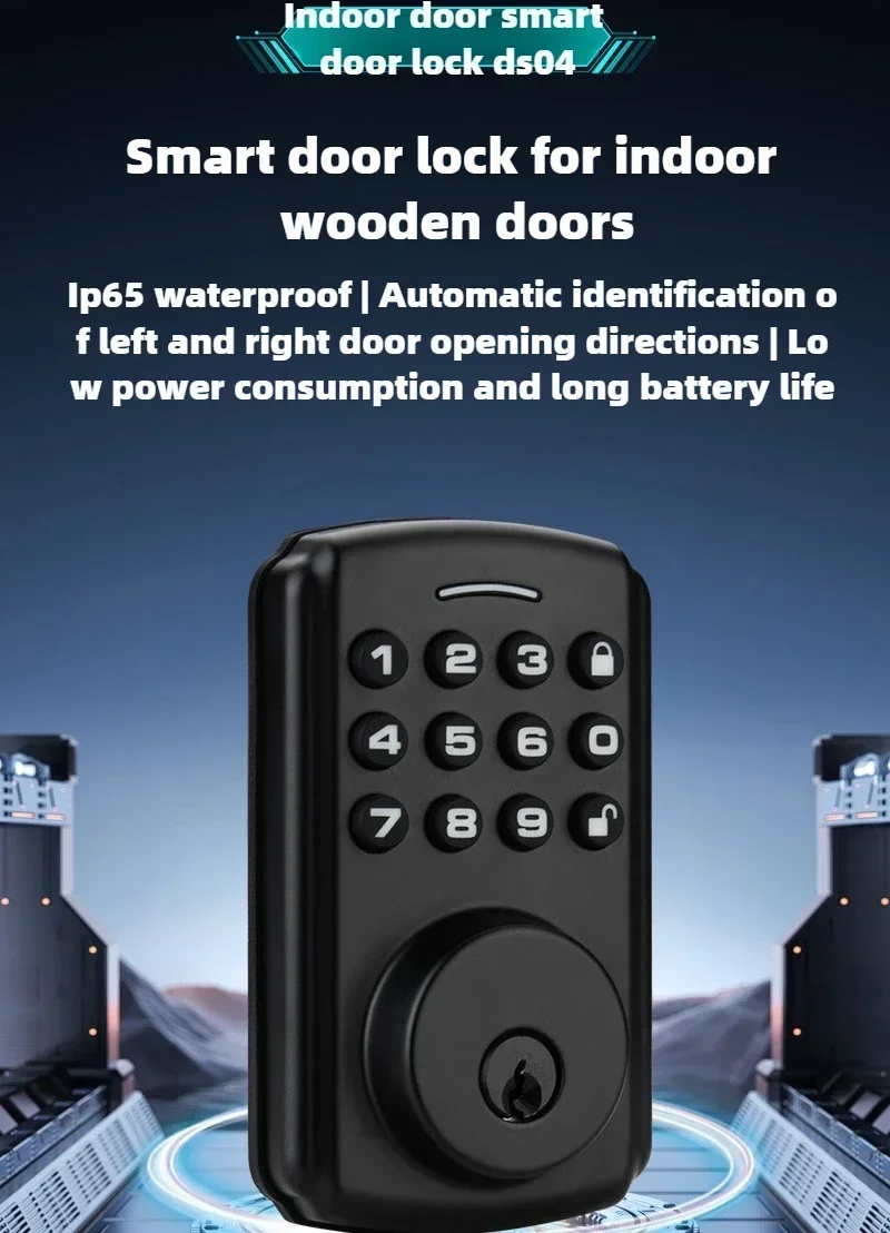 

American Lock Suitable for Doors with A Thickness of 33-35mm Tuya Smart Fingerprint Lock with Password/Key Fully Automatic