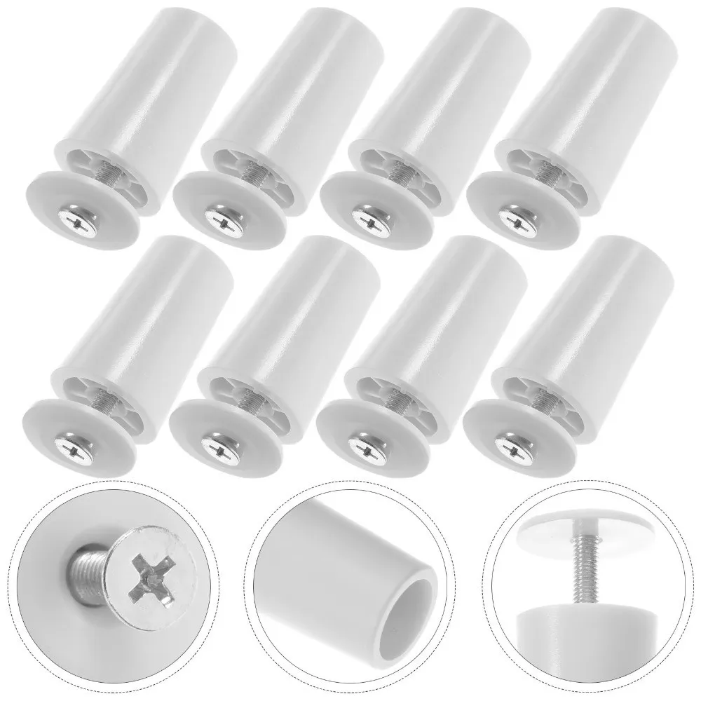 8PCS Plastic Roller Shutter Stops White Cylindrical Shutter Stop Bumpers Protective Stop Screw Mounted Roller Blind Stoppers