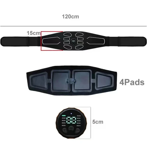 Imagen 2 del producto Nuevo cinturón Estimulador muscular USB, cinturones de entrenamiento ABS EMS, masajeador de entrenamiento de cintura Abdominal y vientre, equipo eléctrico de gimnasio en casa
