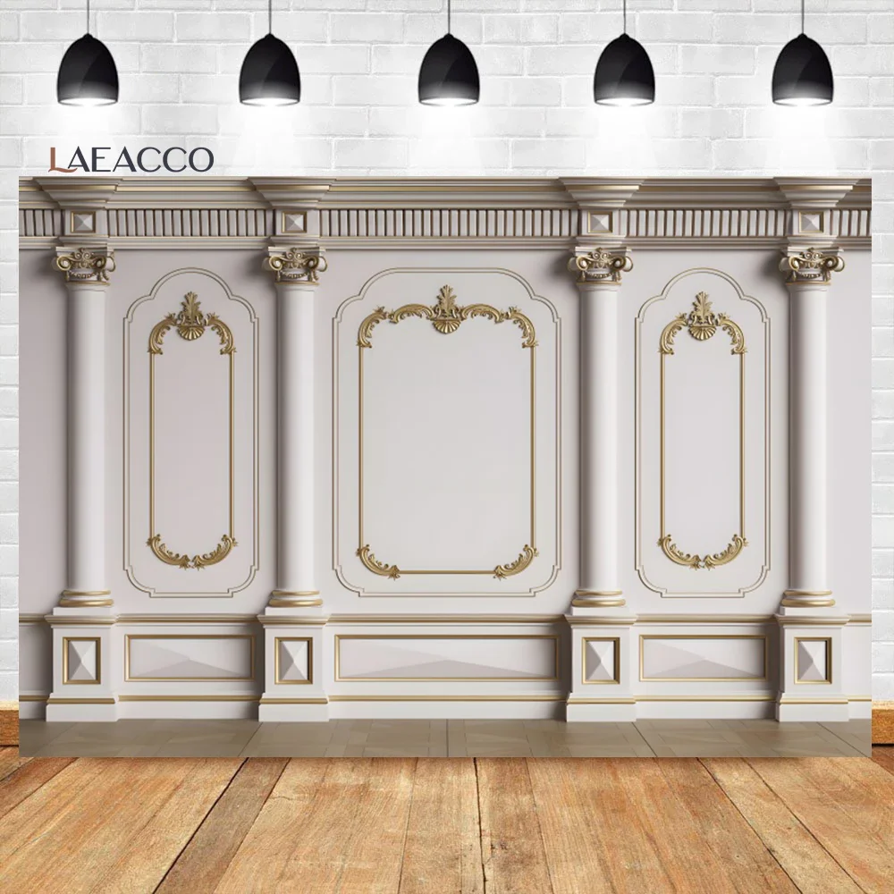 Laeacco Elegant European Wall Backdrop Classic Palace Vintage Room Carved Wedding Birthday Party Portrait Photography Background