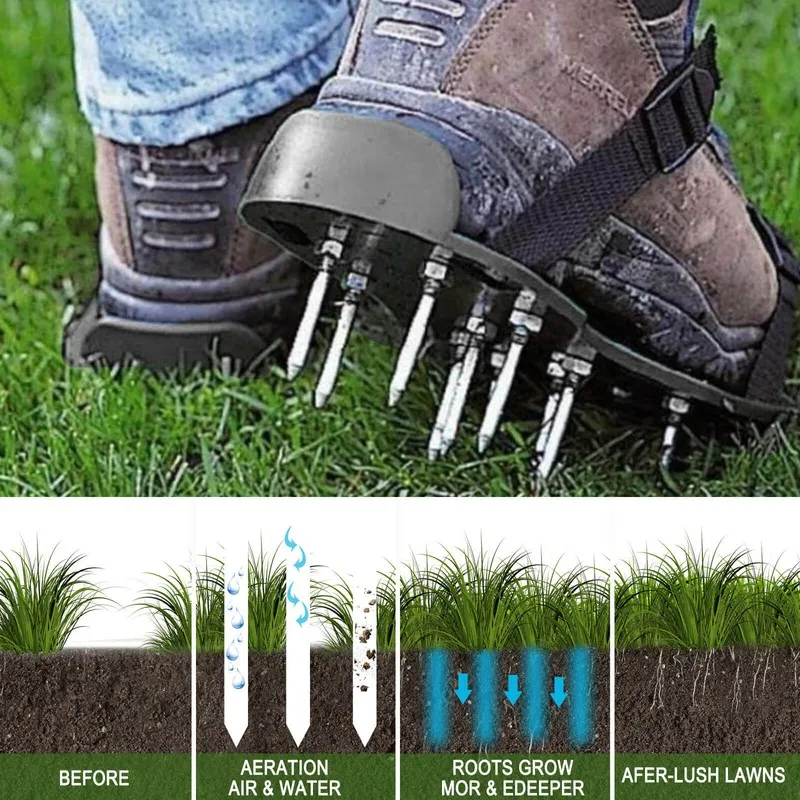 1pair Lawn Punching Shoes Portable Loosen Soil Shoes For Lawns Courtyards Terraces Garden Lawns Gardening Accessories