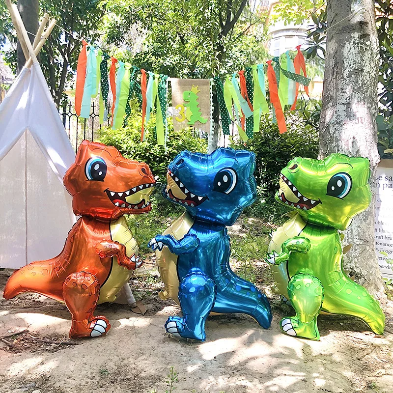 

4D Giant Standing Dinosaur Foil Balloons Animal Balloons Boy Dinosaur Birthday Party Decorations Balloon Baby Shower Kids Toys