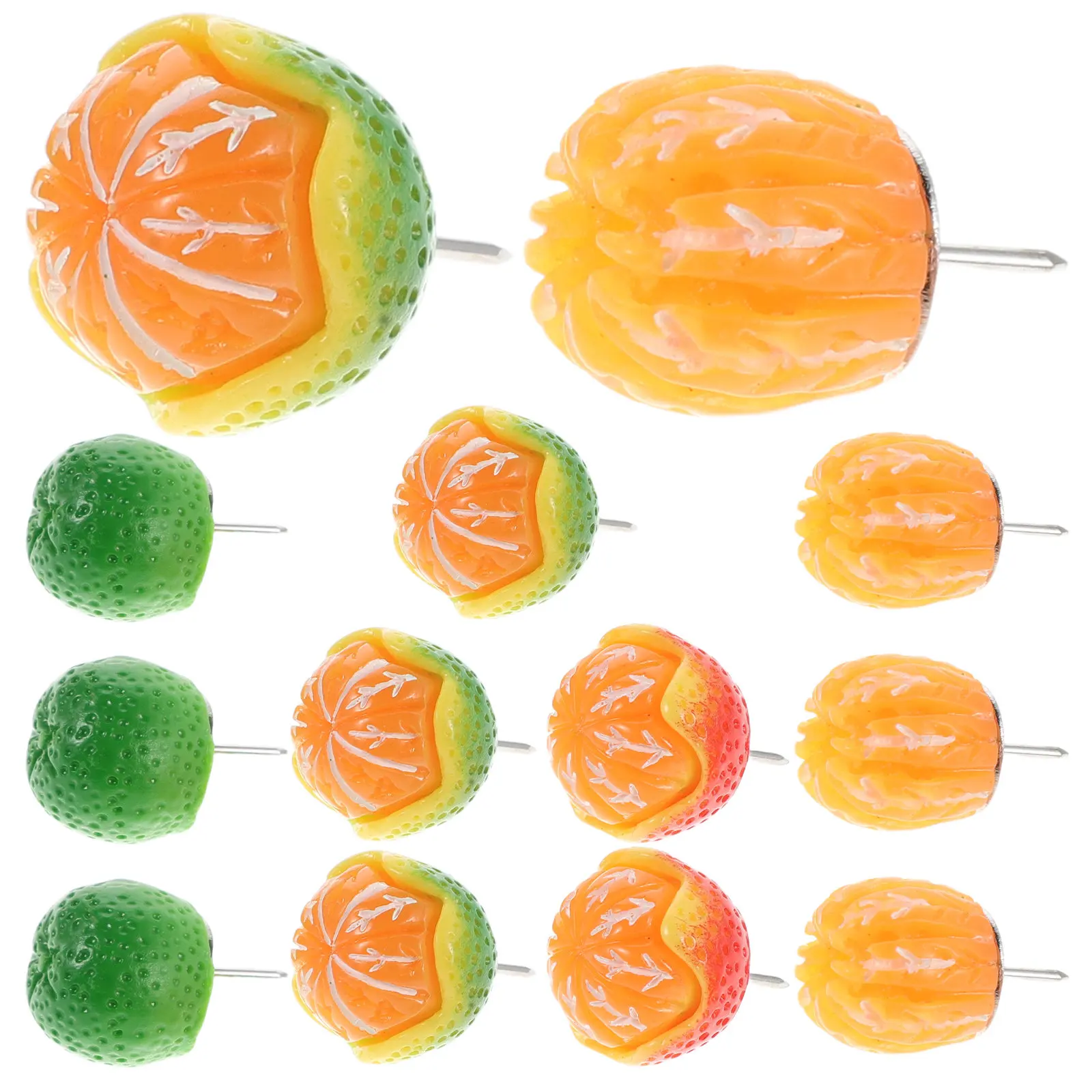 

15Pcs Decorative Fruit Thumbtacks Orange Push Pins for Bulletin Board Cork Board Whiteboard Message Tacks Home Office Classroom