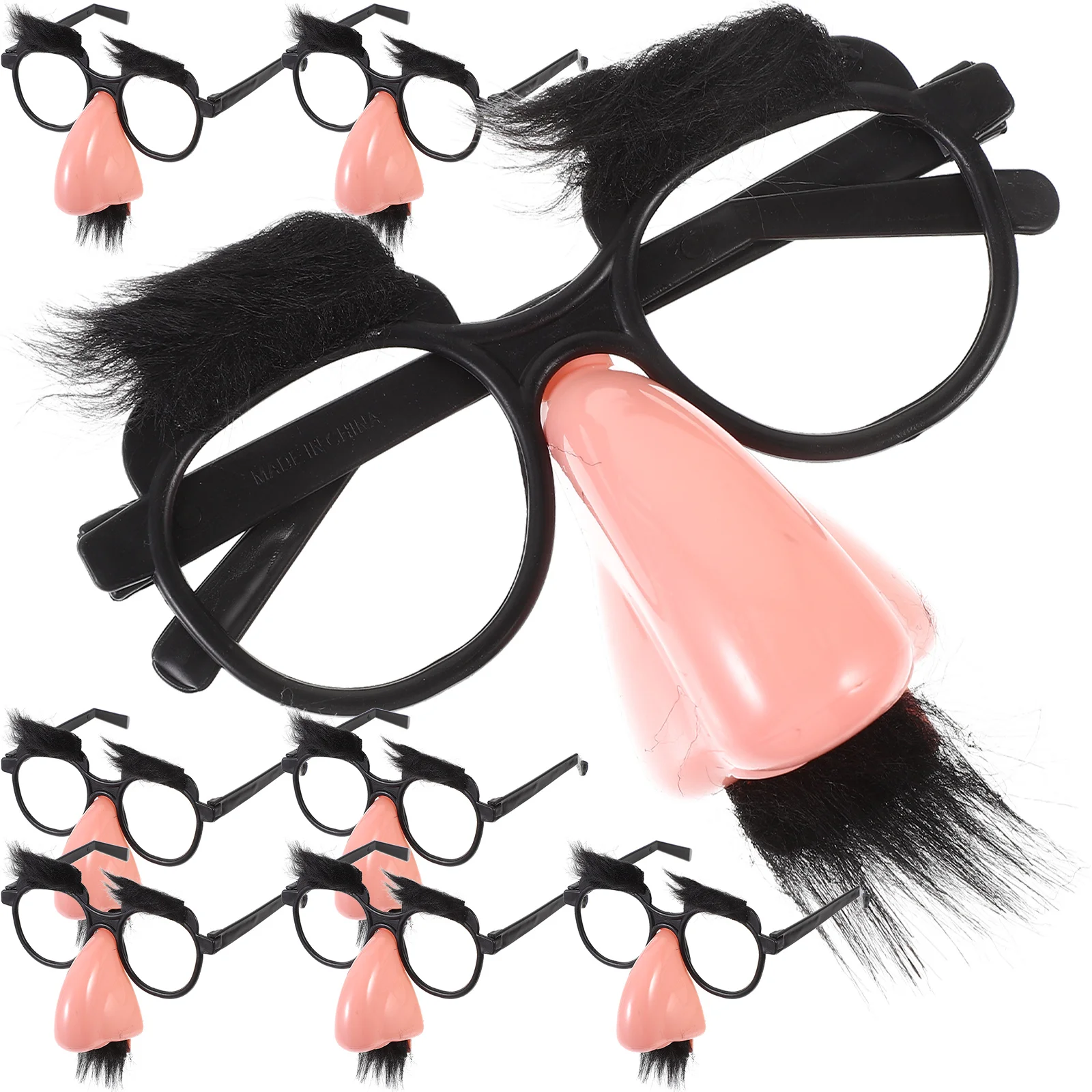 8 szt. Okulary z brodą, okulary z noskiem i brodą, śmieszne okulary na imprezę kostiumową, rekwizyty do cosplayu dla dorosłych, okulary imprezowe dla dorosłych