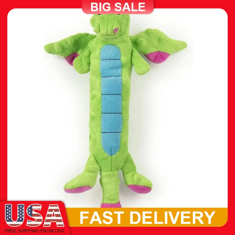 

Large Dragon Squeaky Plush Dog Toy with Chew Guard Technology Tough Durable Chew Resistant Puppy Toy for Aggressive Chewers