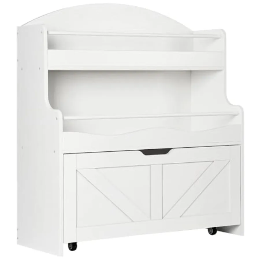 

HOOBRO Bookshelf Toy Storage Organizer with Movable Drawer Bookcase with Crossbar Bookcase Display Bookshelf and Toy Storage fo