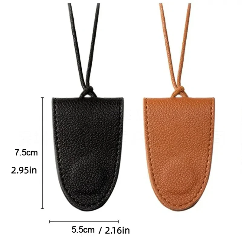 Magnetic Glasses Cover Hat Clip Hanging PU Leather Sunglasses Case Multi-Function Glasses Clip Portable Travel Eyewear Holder