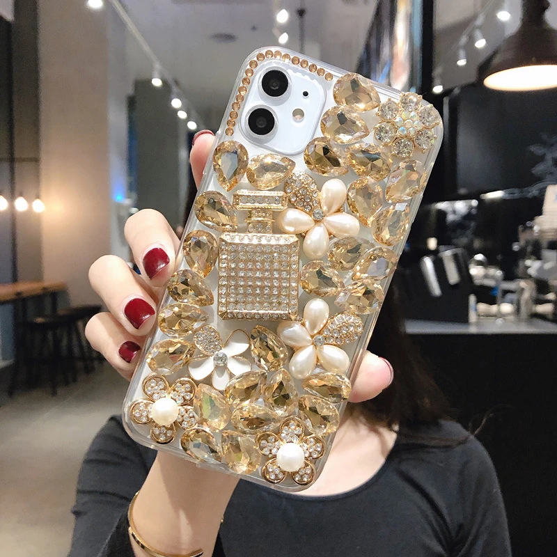 

Luxury Bling Rhinestone Perfume Bottle Case For Samsung GalaxyA30 A50 A70S A22 A52 A51 A72 A73 A53 A33 A74 A54 A34 Diamond Cover