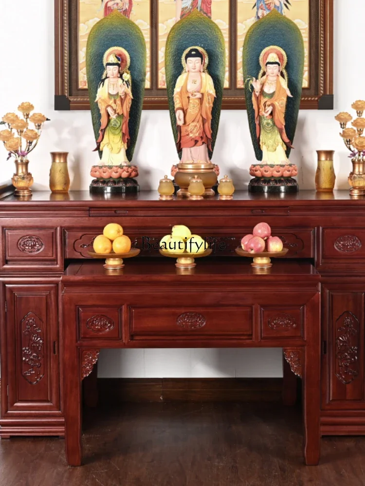 Red Sandalwood Solid Wood Altar New Chinese Style Altar Buddha Shrine Middle Hall Fragrance Desk a Long Narrow Table