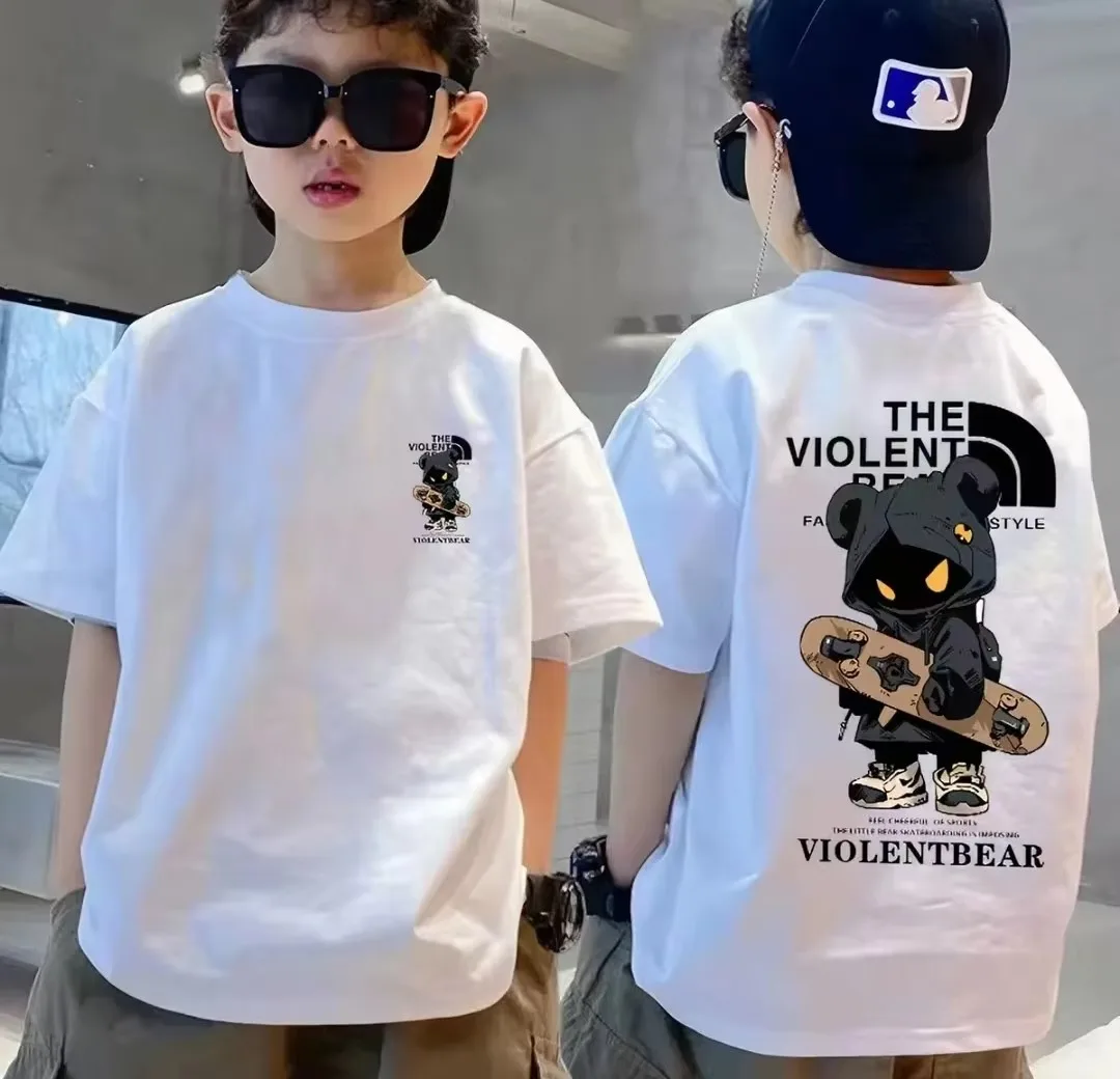 American High Street Style T-shirt Men Women Summer Cotton Boys Clothing Fashion High Quality Short Sleeved Top Streetwear