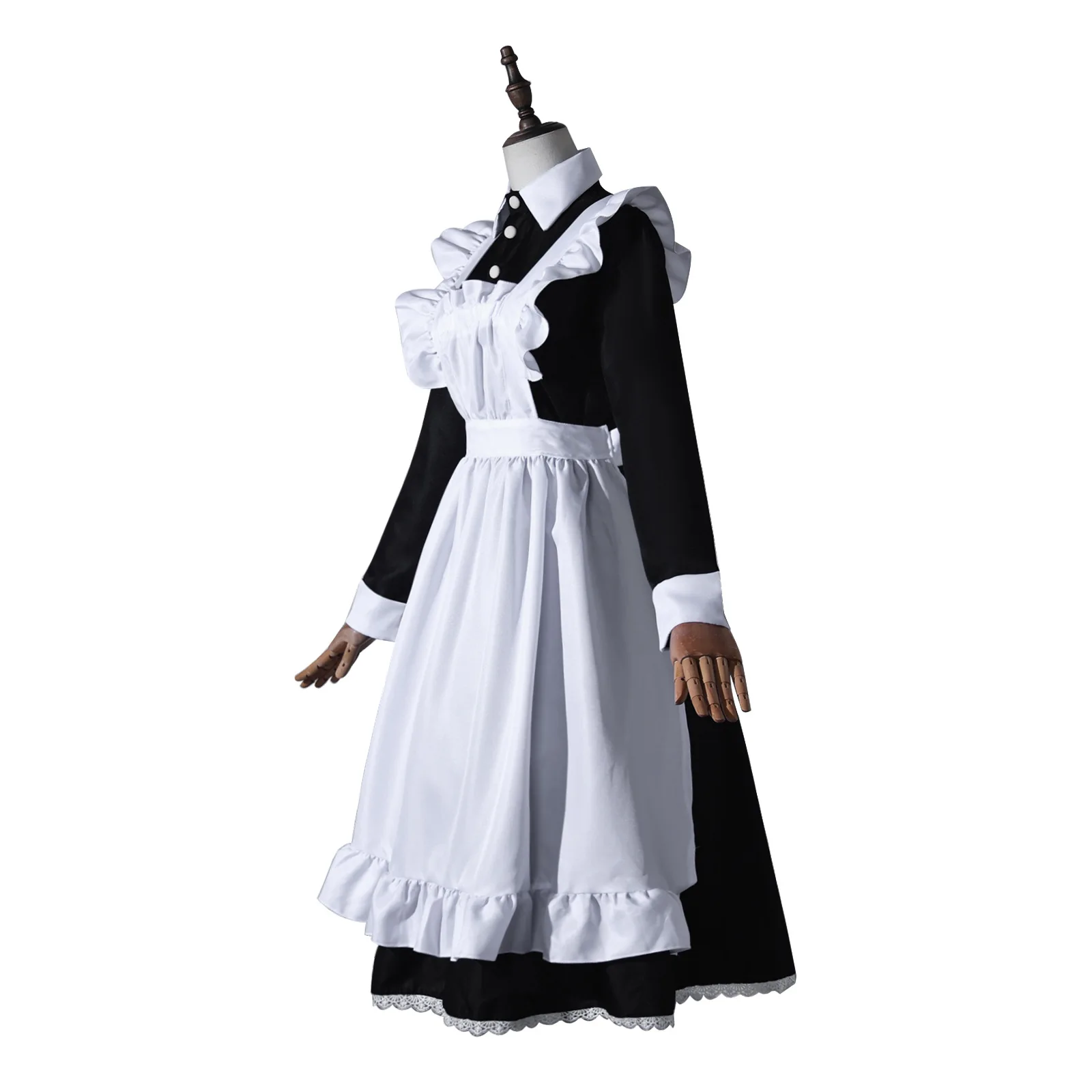 

Pseudo Women's Full Set Maid Long Dress British Butler Cosplay Japanese Uniform, Cute Maid Dress