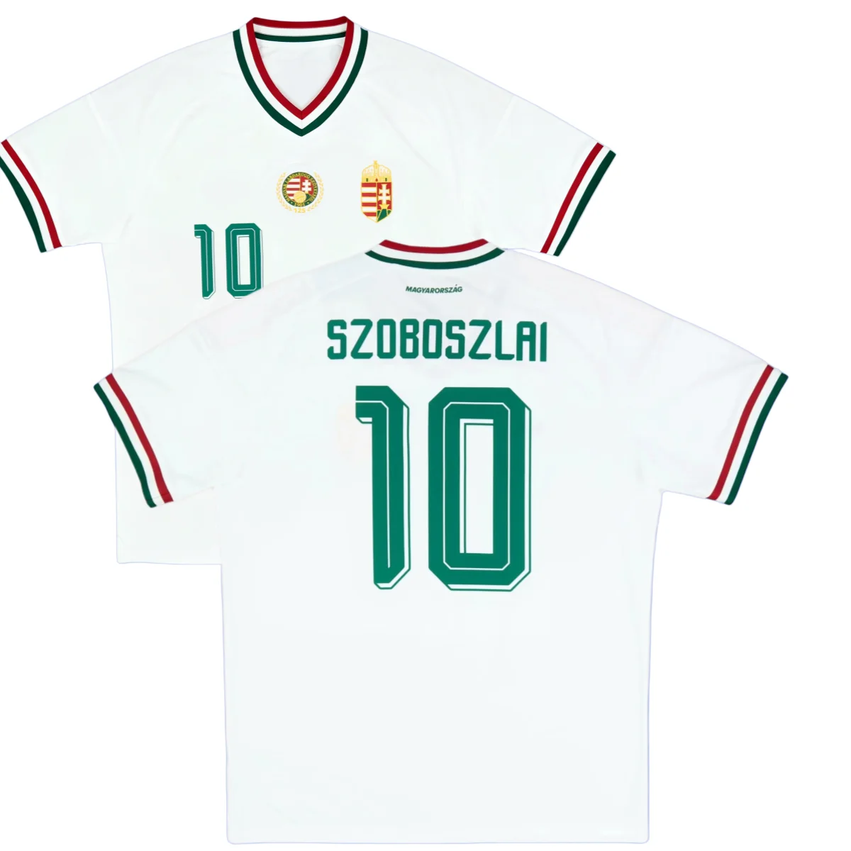 2026 Yali Nationalmannschaft Fußball 3D-Trikot Dominik Szoboszlai Nummer 10 Atmungsaktives Oberteil für Herren und Damen mit V-Ausschnitt