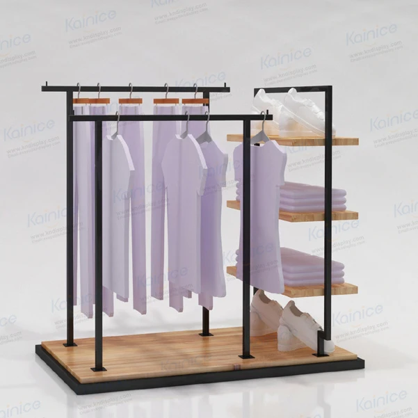 

Kainice Retail Shoes Shop Design Showroom Metal Sport Shop Display Rack Wall Mounted Shoe Display Shelf with Counter