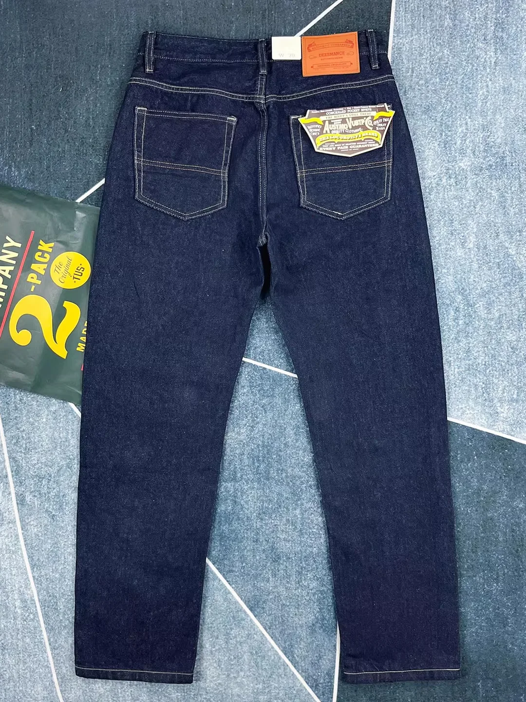 

Fall Thi Pure Cotton American Retro Sle Men's Straight Leg Slim Fit Jeans Trendy Original Color Long Pants Casual Pants