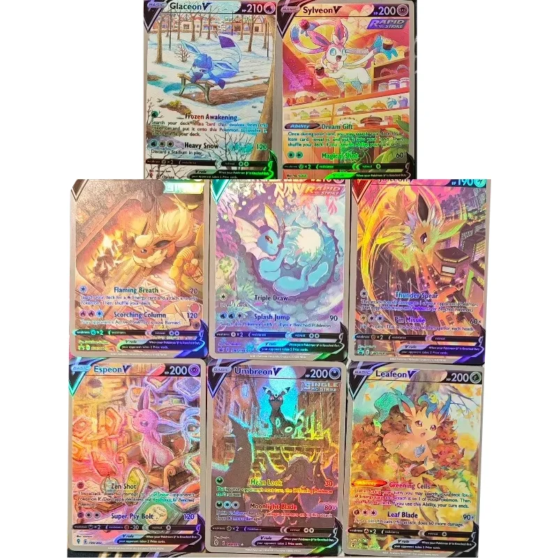 

PTCG Pokemon Eevee Pikachu ACG Diy Self Control Collect Signature Trading Флэш-карта Аниме Мультфильм Оригинальная серия Подарок