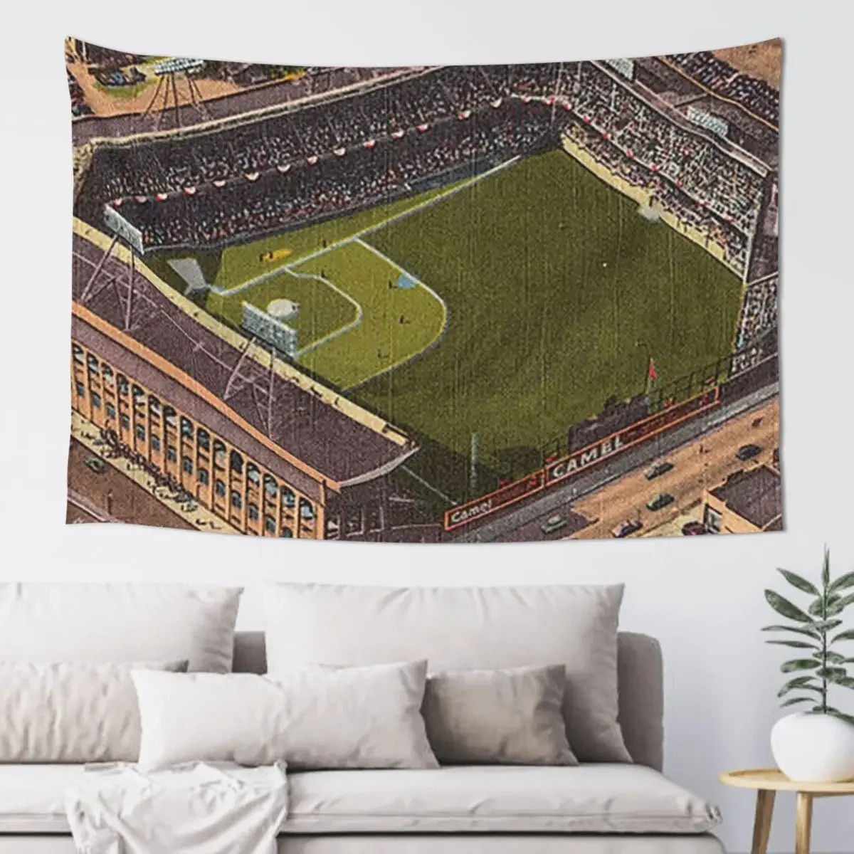 Ebbets Field, Brooklyn New York, Brooklyn Baseball Stadium, Old Stadiums, Subway Series, Tapestry House Decor Wallpaper Tapestry