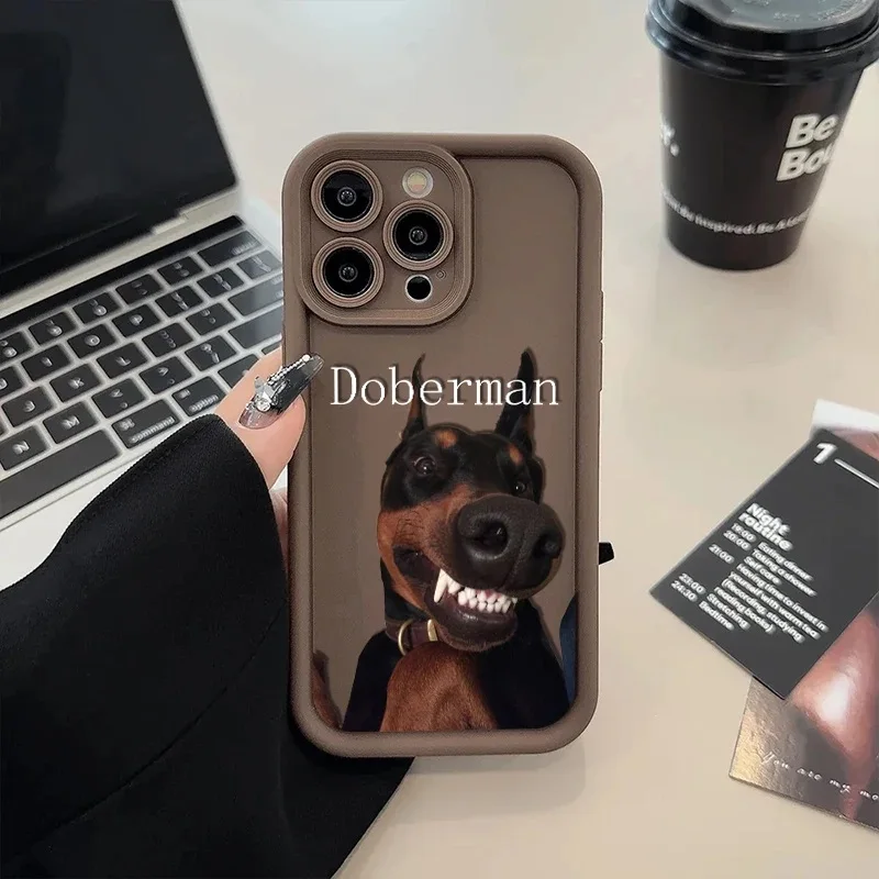 Aloof Doberman Pinscher For iPhone 15 14 13 12 11 Pro Max XS Max X XR 7 8 Plus 6S Eye Ladder Phone Case