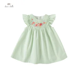 Dave Bella Girl's Dress Children's Baby Summer Casual Cotton Ventilate Floral Cute Princess Party Outdoors DB2234898