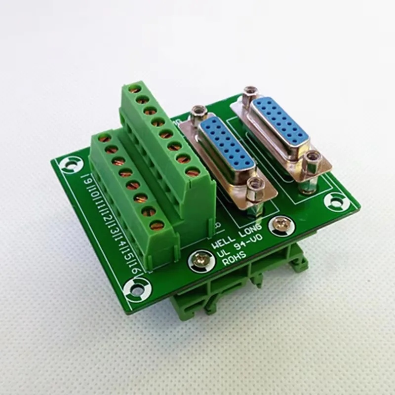 D-SUB DB15 Double Female Header Breakout Board, Terminal Block, Connector.