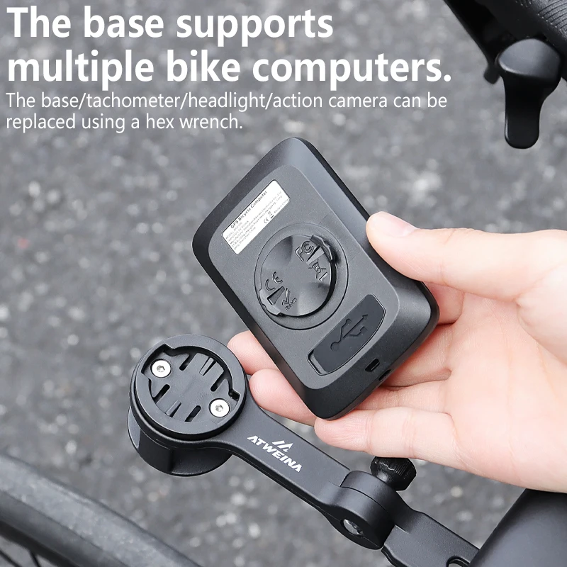 Universal Bike Computer Mount Aluminum Alloy 180° Adjustable Holder Compatible with Speedometer Light Camera for Road Bike image 4