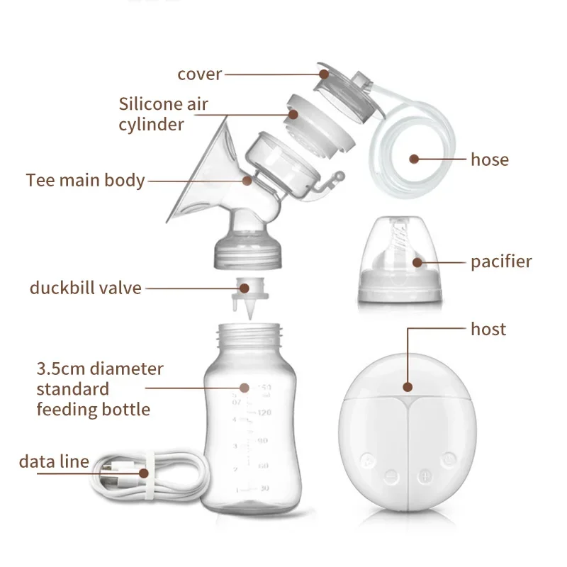 Bilateral Electric Breast Pump Milk Pump with High Suction Power Automatic Massage Postpartum Lactation Pump Breastfeeding