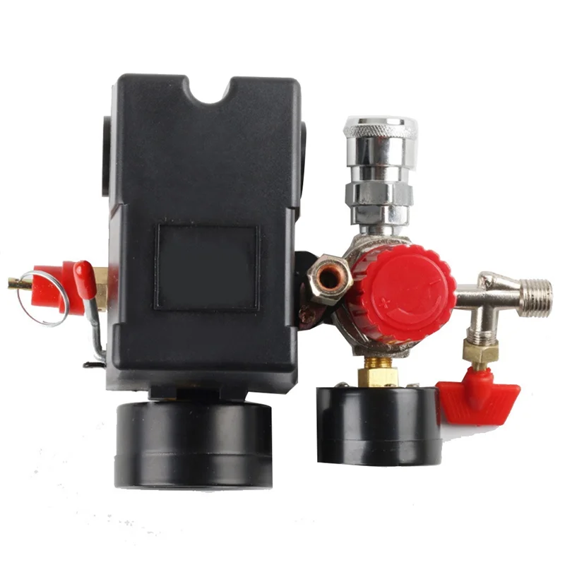 Air Compressor Pressure Switch Pressure W/Valve Control Regulators Gauge 90-120PSI 4 Port Safety Valve Air Compressor