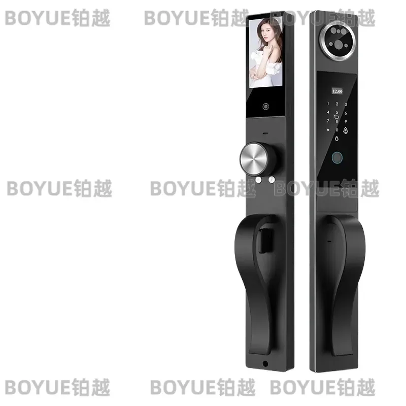 Smart Fingerprint Door Lock with Face Recognition and HD Video Camera Eye Active Monitoring Security Electronic Deadbolt for