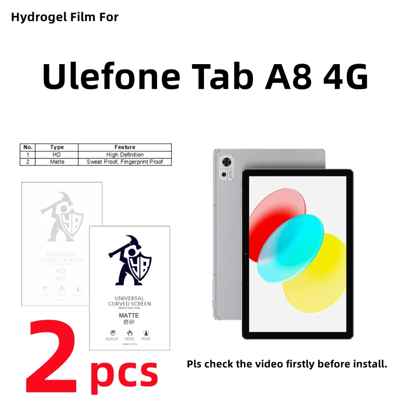 2pcs HD Hydrogel Film For Ulefone Tab A8 Matte Screen Protector For Ulefone Tab A8 4G Clear/Frosted Full Cover Protective Film